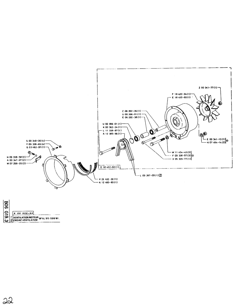 Схема запчастей Case SC150L - (022) - ENGINE VENTILATION 