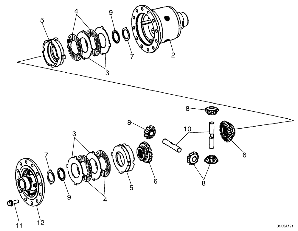 Схема запчастей Case 721D - (06-26) - AXLE, FRONT - DIFFERENTIAL (06) - POWER TRAIN