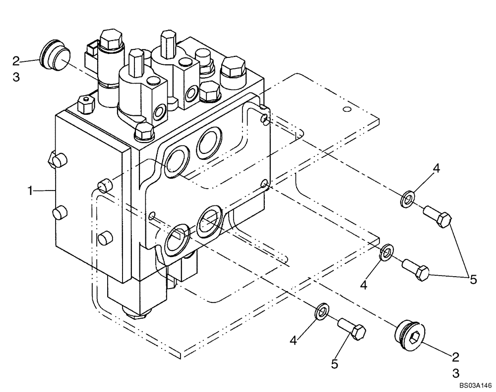 Схема запчастей Case 721D - (08-15) - VALVE, CONTROL - MOUNTING, TWO SPOOL (Z-BAR/XT LOADER) (08) - HYDRAULICS