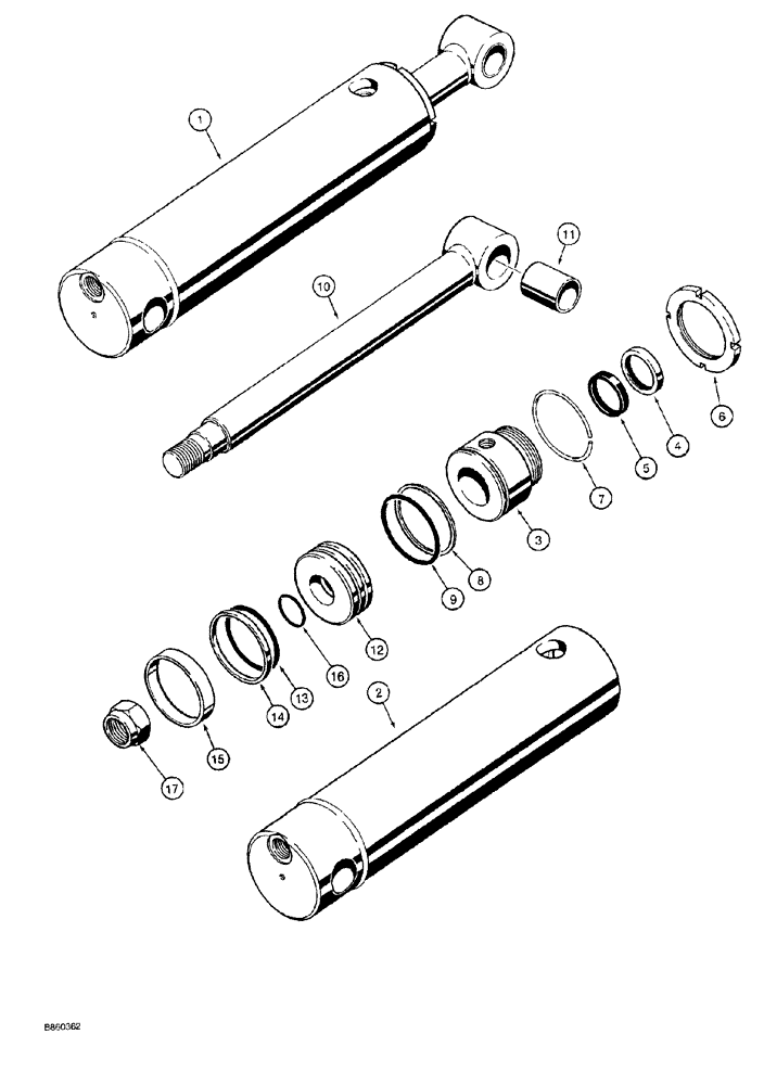 Схема запчастей Case MAXI-SNEAKER - (08-034) - PLOW LIFT CYLINDER ASSEMBLY, P40 PLOW (08) - HYDRAULICS