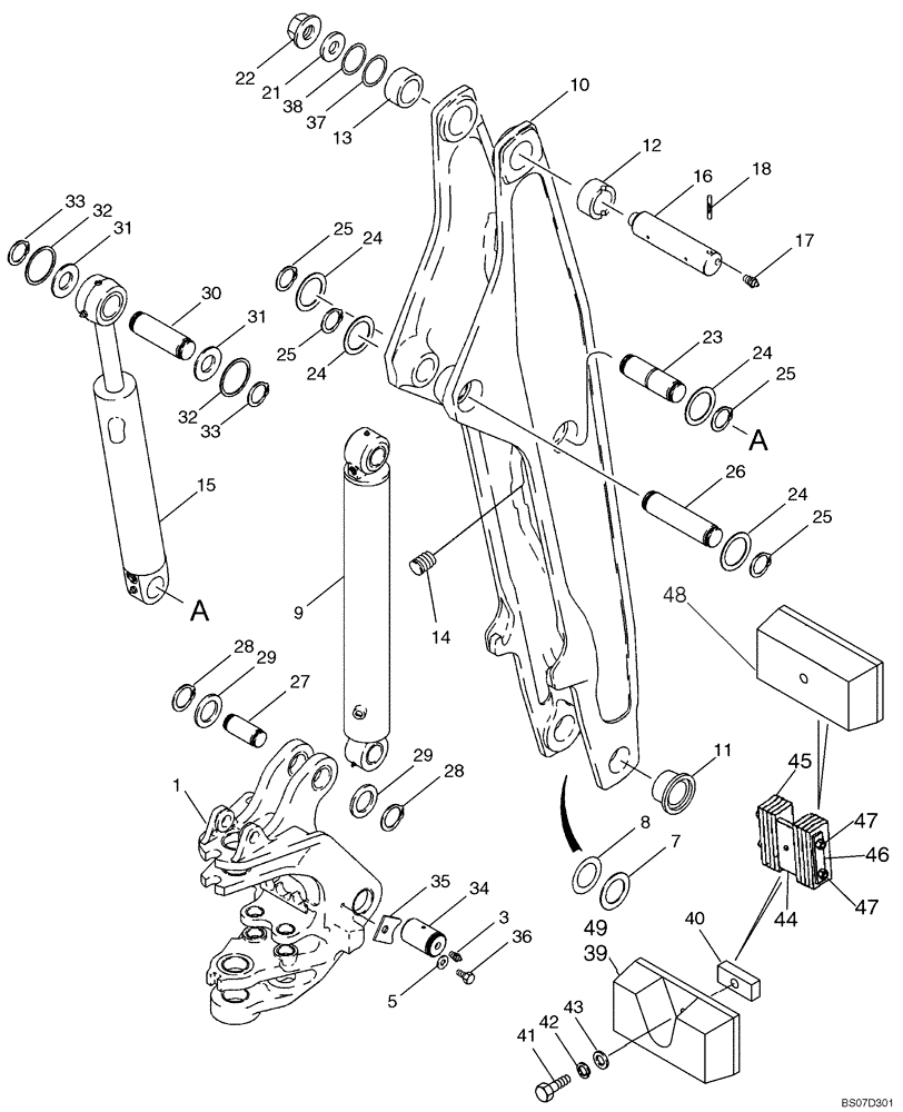 Схема запчастей Case 580SM - (09-24) - BACKHOE - BOOM AND SWING TOWER (09) - CHASSIS/ATTACHMENTS