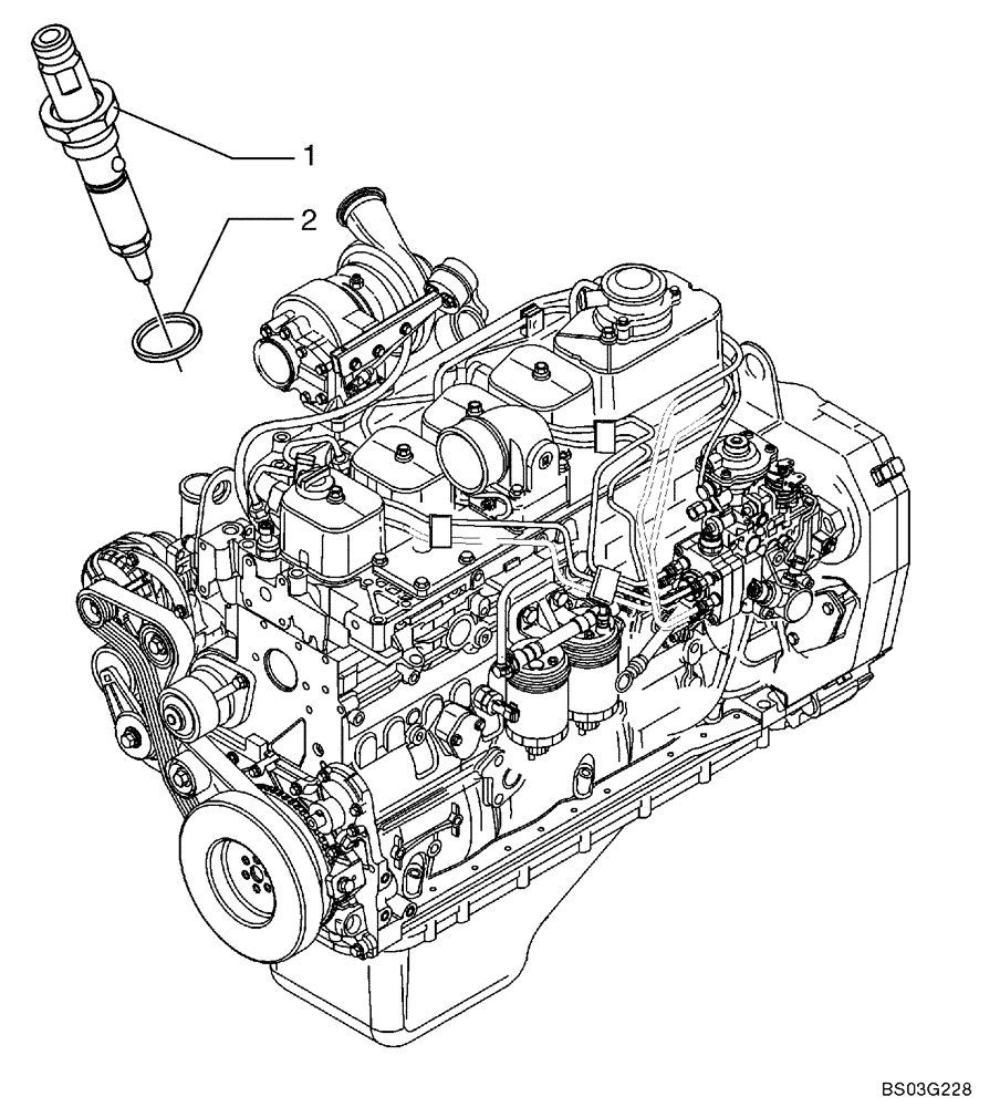 Схема запчастей Case 621D - (03-11) - FUEL INJECTION SYSTEM - INJECTOR (03) - FUEL SYSTEM