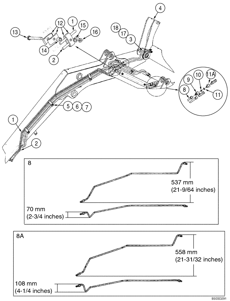 Схема запчастей Case 580SM - (08-23) - HYDRAULICS - COUPLER, LOADER TOOL QUICK (08) - HYDRAULICS