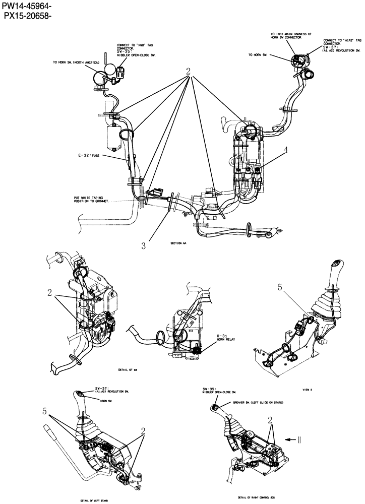 Схема запчастей Case CX31B - (317-17[2]) - HARNESS ASSEMBLY (00) - GENERAL & PICTORIAL INDEX