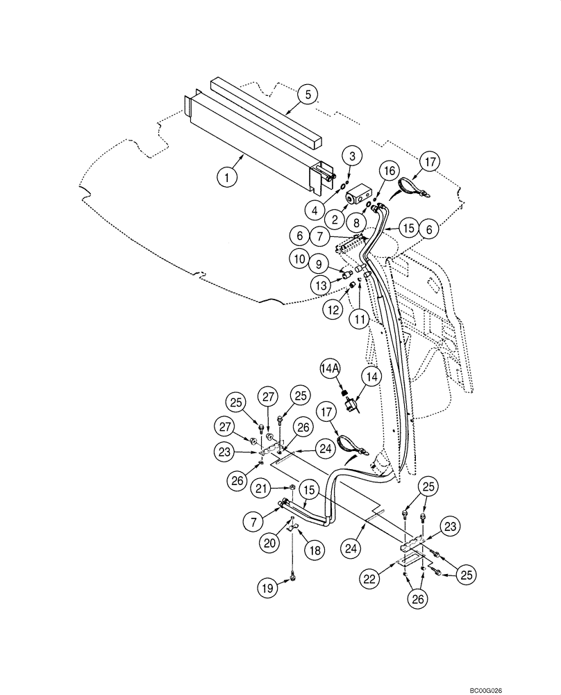 Схема запчастей Case 590SM - (09-65) - CAB - AIR CONDITIONING LINES, EVAPORATOR CORE (09) - CHASSIS/ATTACHMENTS