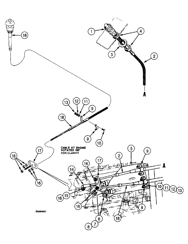 Схема запчастей Case 660 - (3-05G) - THROTTLE & LINKAGE, USED ON MODELS W/ 4-390 EMISSIONS CERTIFIED ENG., W/ J935677 FUEL INJECTION PUMP (03) - FUEL SYSTEM