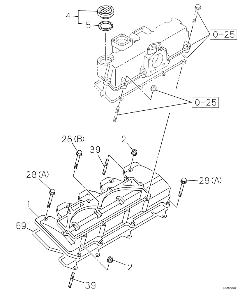 Схема запчастей Case CX75SR - (02-06) - ENGINE - COVER - CYLINDER HEAD (02) - ENGINE