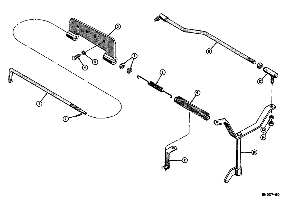 Схема запчастей Case 310E - (011) - GOVERNOR LINKAGE - GAS (01) - ENGINE