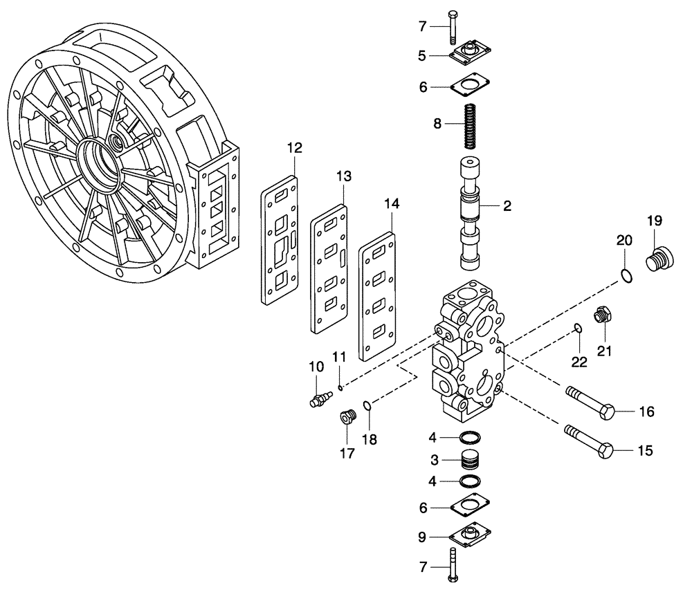 Схема запчастей Case 330 - (18A00020582[02]) - TRANSMISSION - PRESSION REGULATOR - RETARDER OPTION (03) - Converter / Transmission