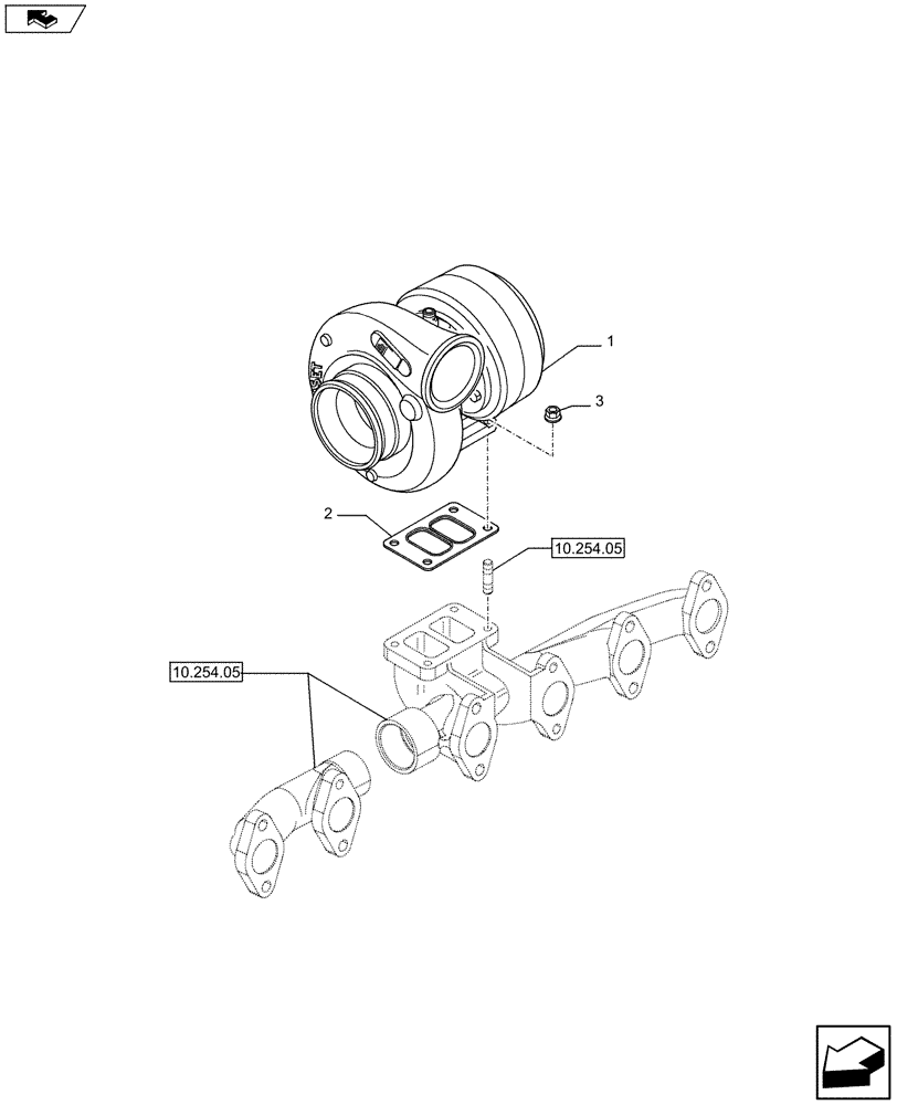 Схема запчастей Case F4HFA613A E002 - (10.250.02) - TURBOCHARGER (84349668) (10) - ENGINE