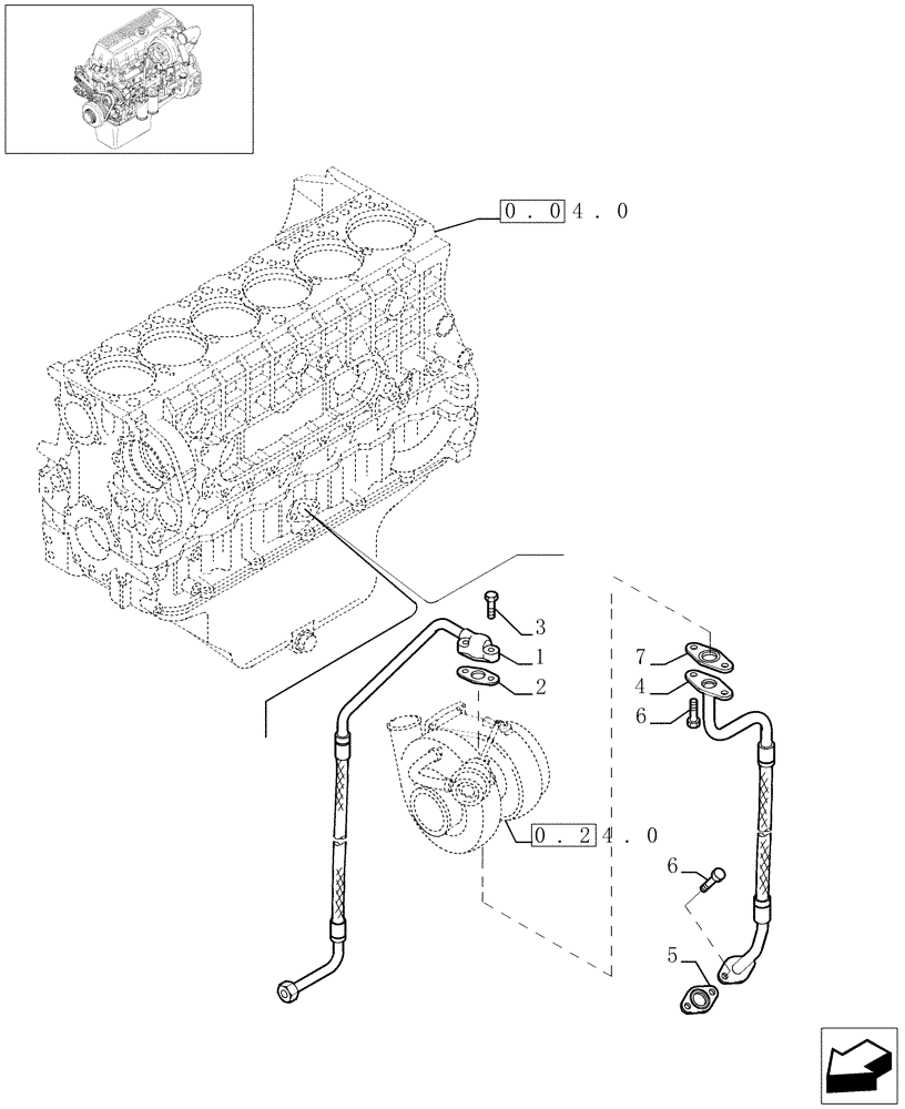 Схема запчастей Case F3AE0684G B003 - (0.30.63[01]) - TURBOBLOWER PIPES (504032811- 504032813) 