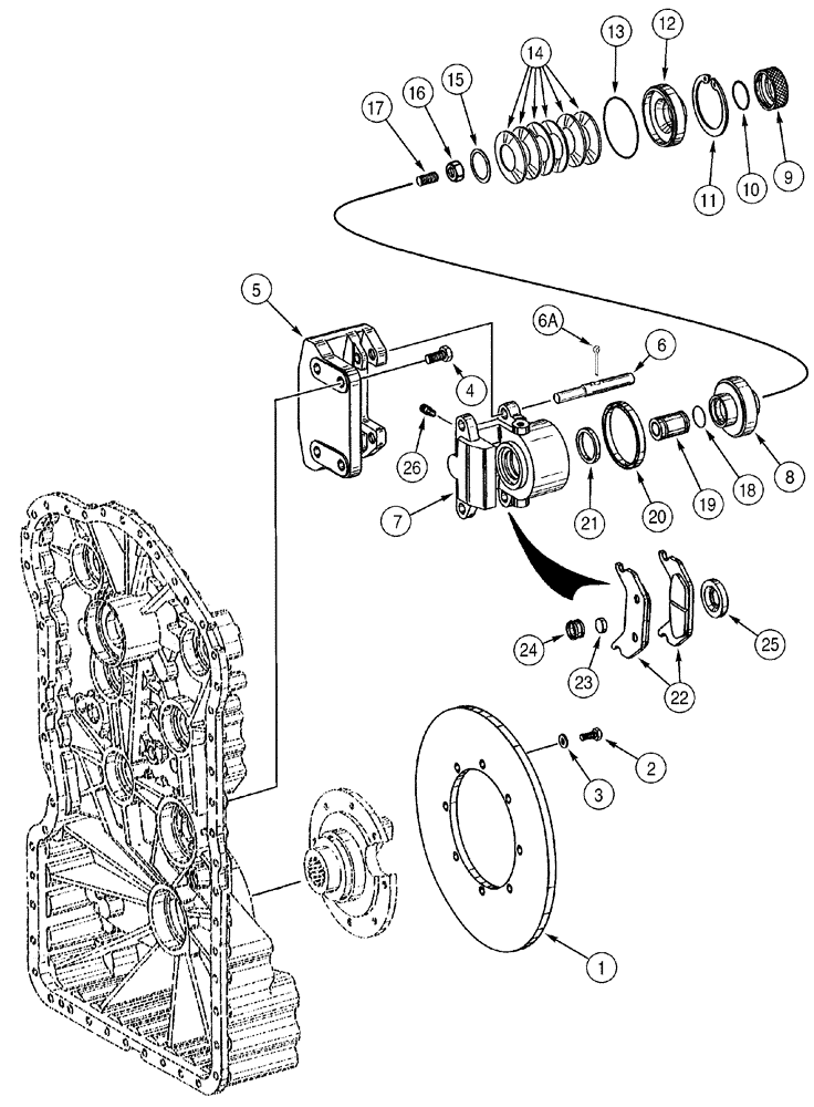 Схема запчастей Case 621C - (07-002) - BRAKE, PARKING (07) - BRAKES