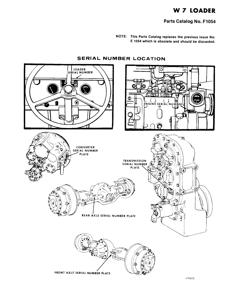 Схема запчастей Case W7 - (001) - SERIAL NUMBER LOCATION (00) - PICTORIAL INDEX