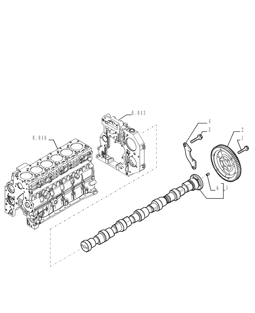 Схема запчастей Case 1850K - (0.120[01]) - CAMSHAFT - TIMING CONTROL (01) - ENGINE