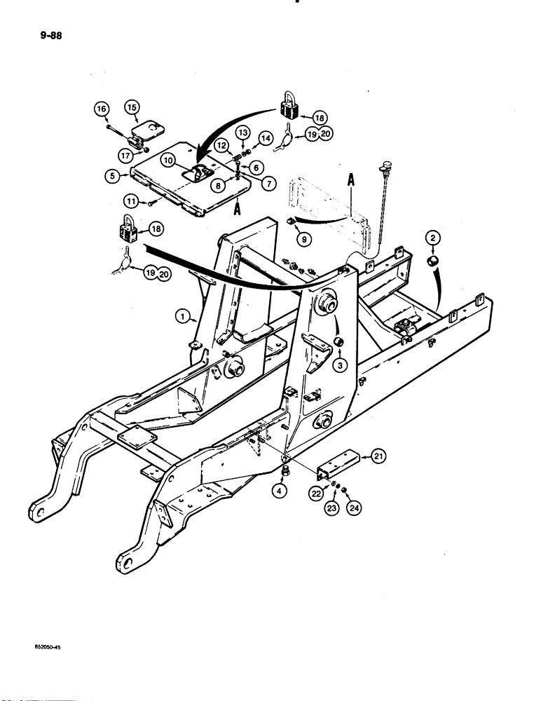 Схема запчастей Case 480E - (9-088) - CHASSIS (09) - CHASSIS/ATTACHMENTS