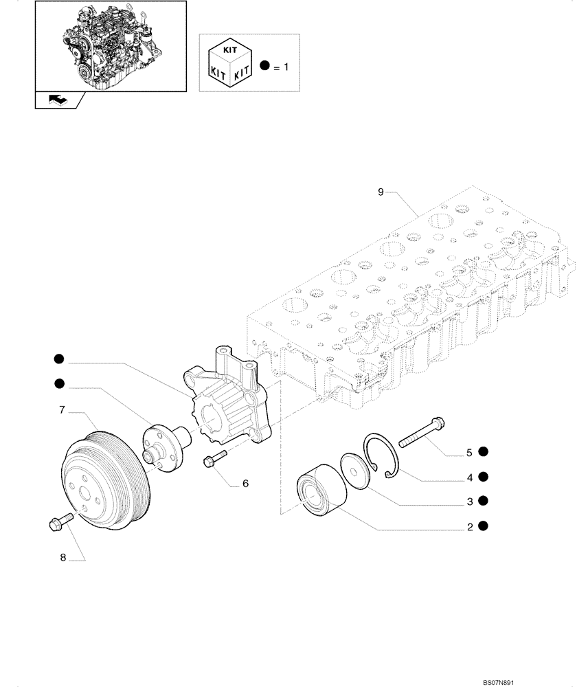 Схема запчастей Case 430 - (02-37) - BELT PULLEY DRIVE & COVER (87530652) (02) - ENGINE