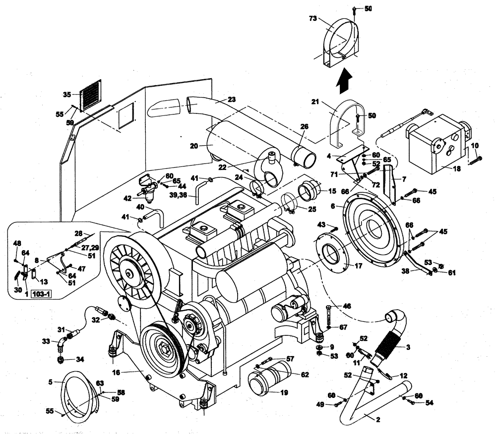 Схема запчастей Case DV202 - (02-103/12[01]) - ENGINE DEUTZ (01) - ENGINE