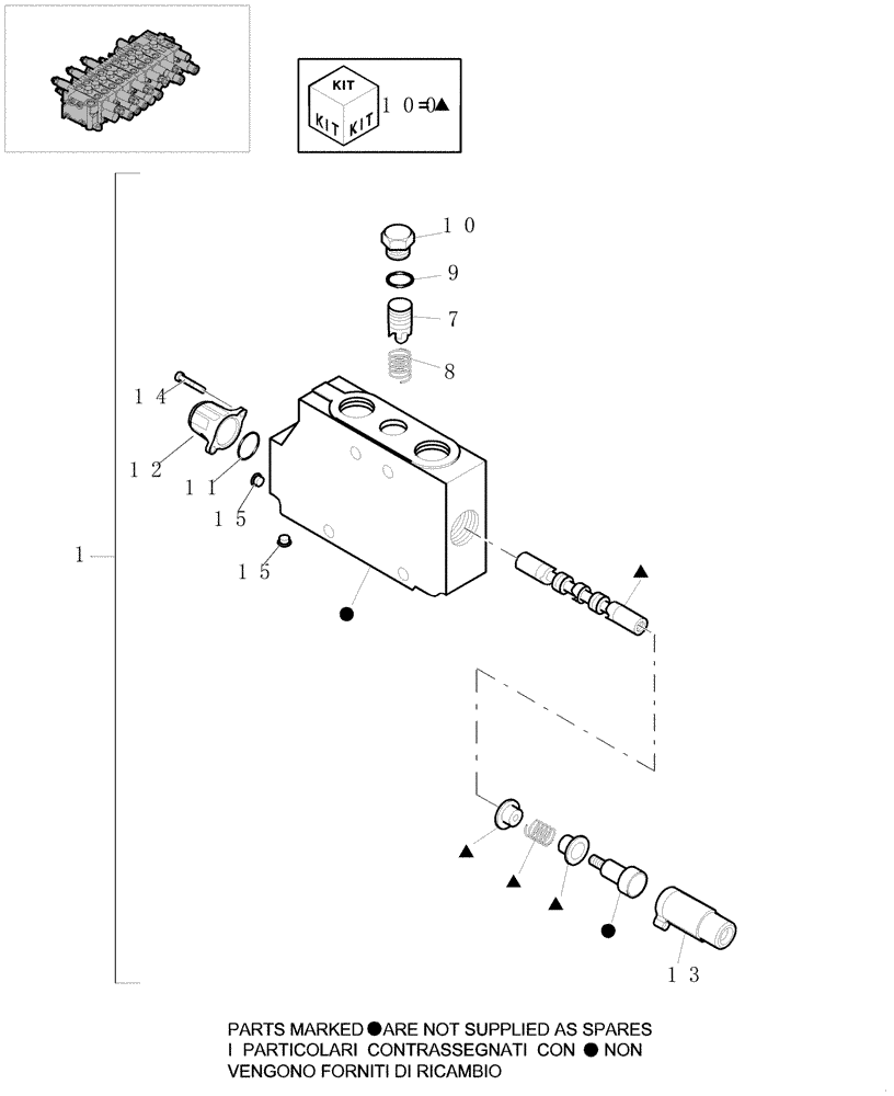 Схема запчастей Case CX16B - (1.050[07]) - HYDRAULIC CONTROL VALVE - COMPONENTS (35) - HYDRAULIC SYSTEMS