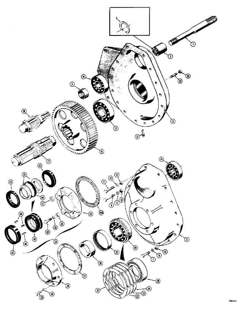 Схема запчастей Case 310G - (070) - FINAL DRIVE AND AXLE SHAFT (03) - TRANSMISSION