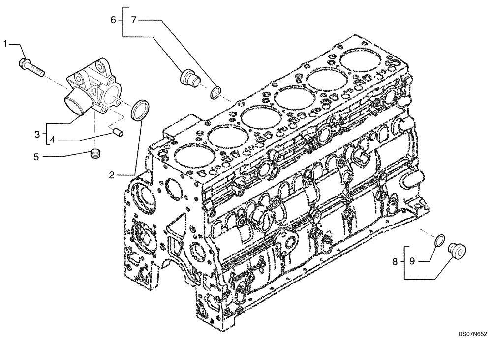 Схема запчастей Case 850L - (02-36) - COOLING SYSTEM - ENGINE (02) - ENGINE