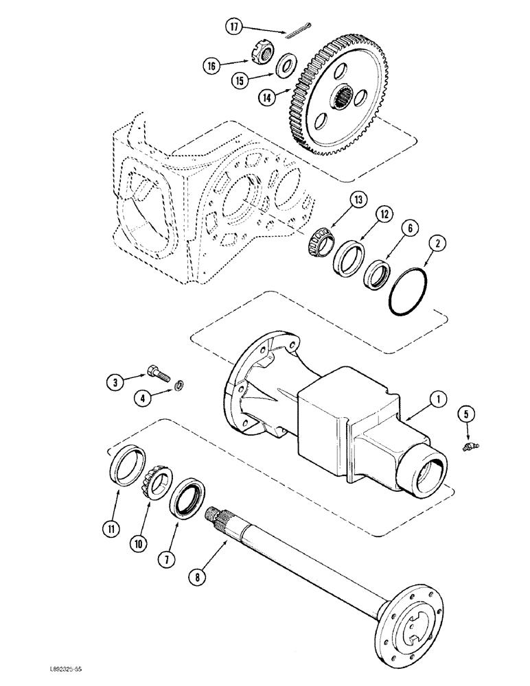 Схема запчастей Case 480F - (6-60) - TRANSAXLE, REAR AXLE (06) - POWER TRAIN