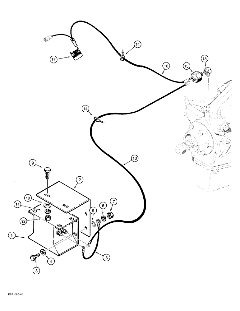 Схема запчастей Case 480F LL - (4-42) - BACKUP ALARM (04) - ELECTRICAL SYSTEMS