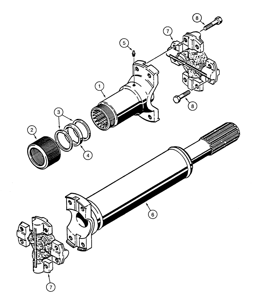 Схема запчастей Case 1150H - (06-03) - DRIVE SHAFT (06) - POWER TRAIN