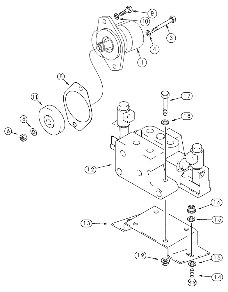 Схема запчастей Case 90XT - (08-49) - HYDRAULICS, ATTACHMENT HIGH FLOW, GEAR, NORTH AMERICAN MODELS JAF0320050-, EUR. MODELS JAF0274262- (08) - HYDRAULICS