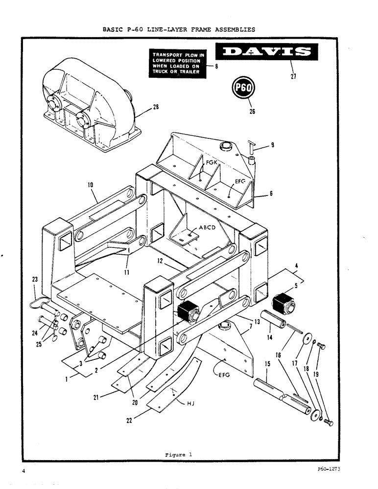 Схема запчастей Case P-60 - (04) - BASIC P-60 LINE-LAYER FRAME ASSEMBLIES 