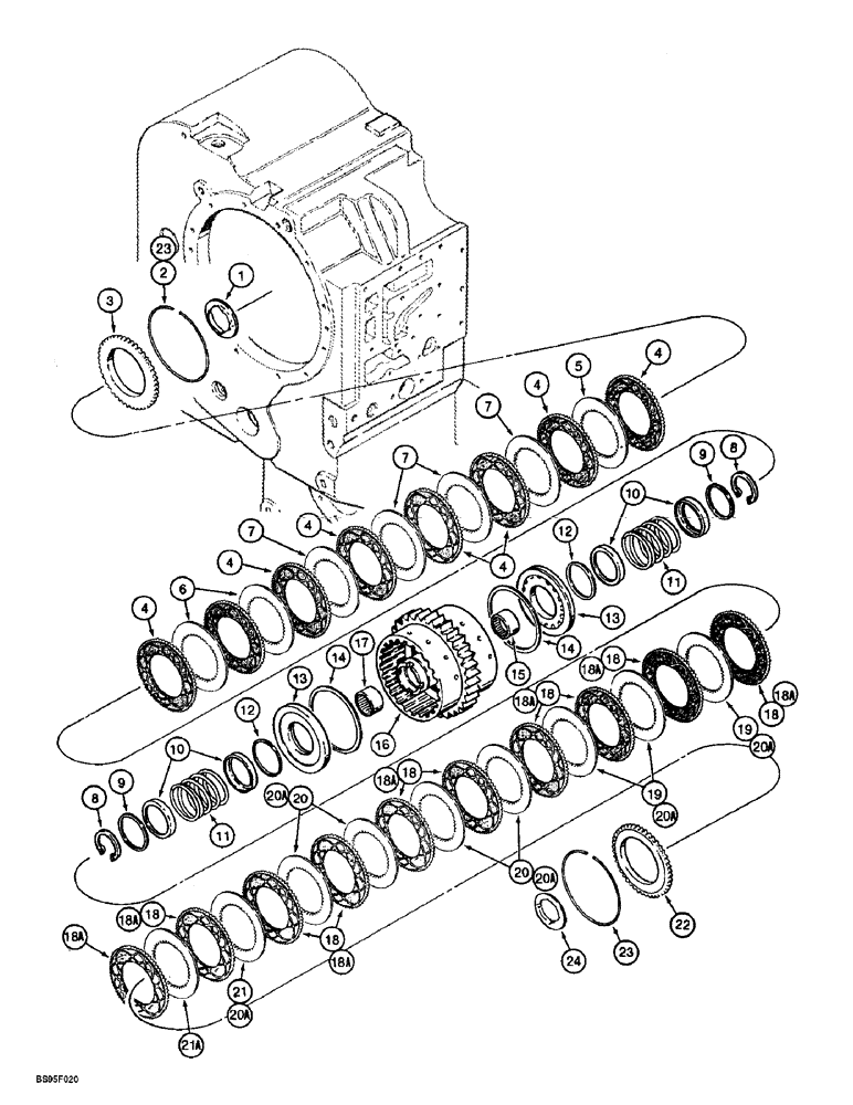 Схема запчастей Case 721B - (6-20) - TRANSMISSION ASSEMBLY, REVERSE AND SECOND CLUTCH PACK, PRIOR TO P.I.N. JEE0052701 (06) - POWER TRAIN