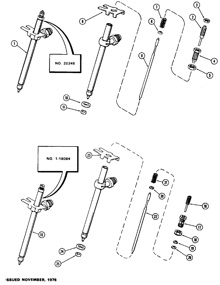 Схема запчастей Case 300C - (045G) - A62809 FUEL INJECTION NOZZLE, (336B) DIESEL ENGINE, WITH TURBO-CHARGER (03) - FUEL SYSTEM