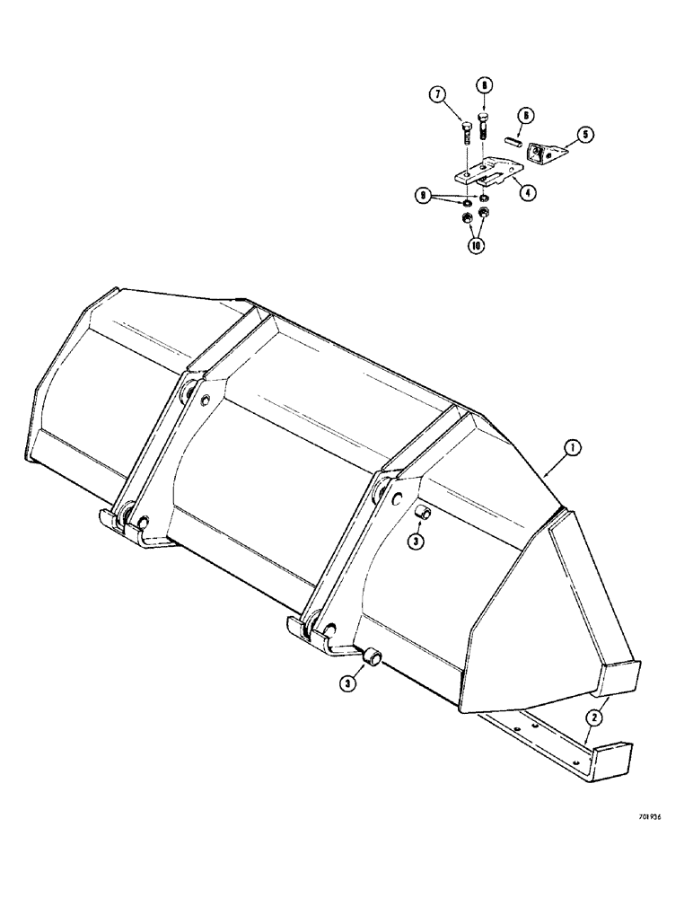 Схема запчастей Case 780 - (460) - LOADER BUCKETS, 1-3/4" CU. YD. (1.3 CU. METRE) LOADER BUCKET (09) - CHASSIS/ATTACHMENTS