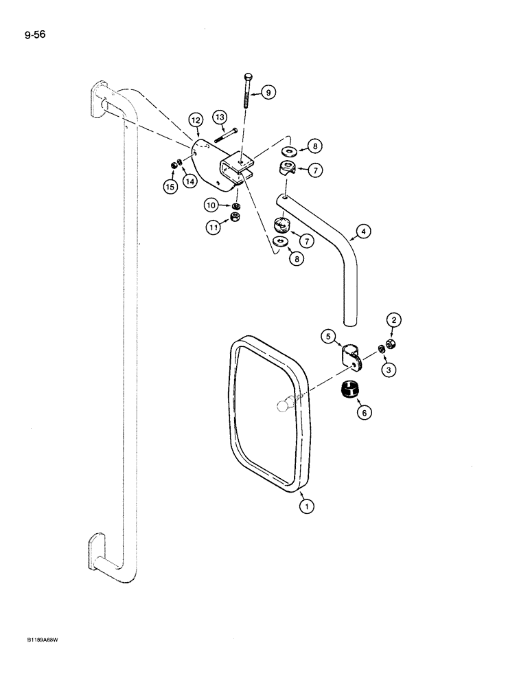 Схема запчастей Case 721 - (9-056) - OUTER MIRROR (09) - CHASSIS/ATTACHMENTS