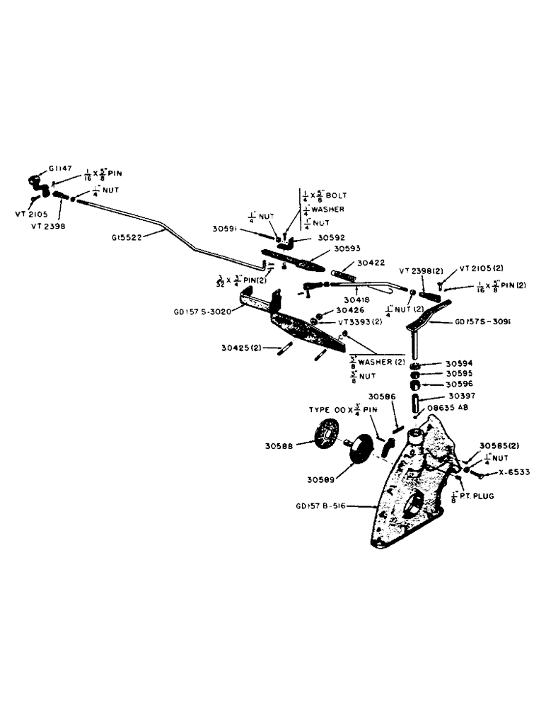 Схема запчастей Case 320 - (039) - DIESEL ENGINE, GOVERNOR AND THROTTLE CONTROL LINKAGE (03) - FUEL SYSTEM