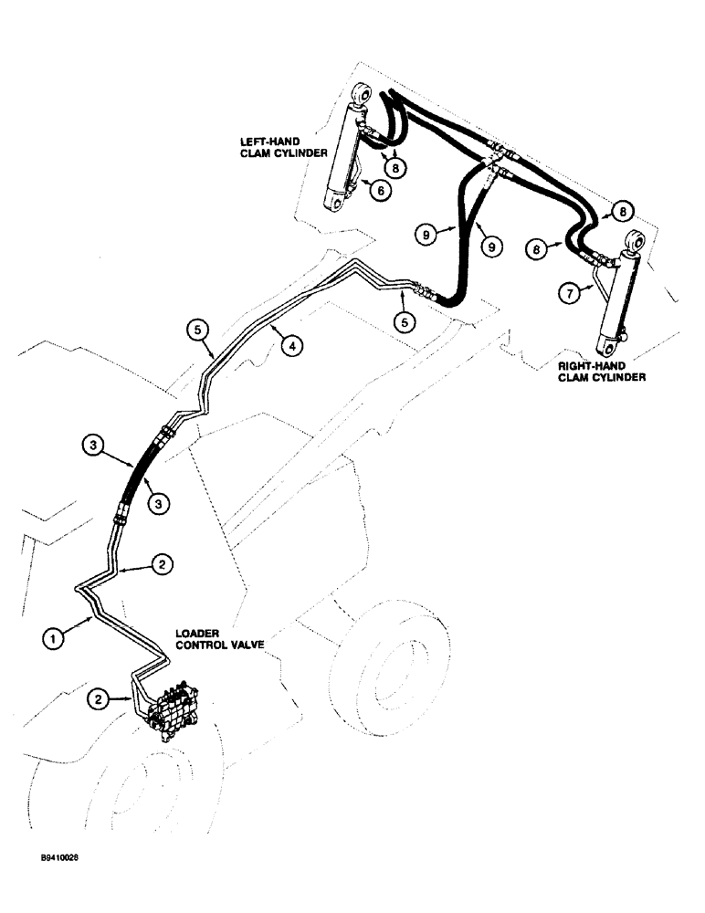 Схема запчастей Case 570LXT - (1-16) - PICTORIAL INDEX, LOADER HYDRAULICS, CLAM CYLINDER (00) - PICTORIAL INDEX