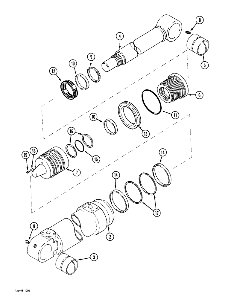 Схема запчастей Case 1088 - (8G-28) - ARM CYLINDER, P.I.N. FROM XXXXX TO 20226, P.I.N. FROM 106901 TO 106925 (08) - HYDRAULICS