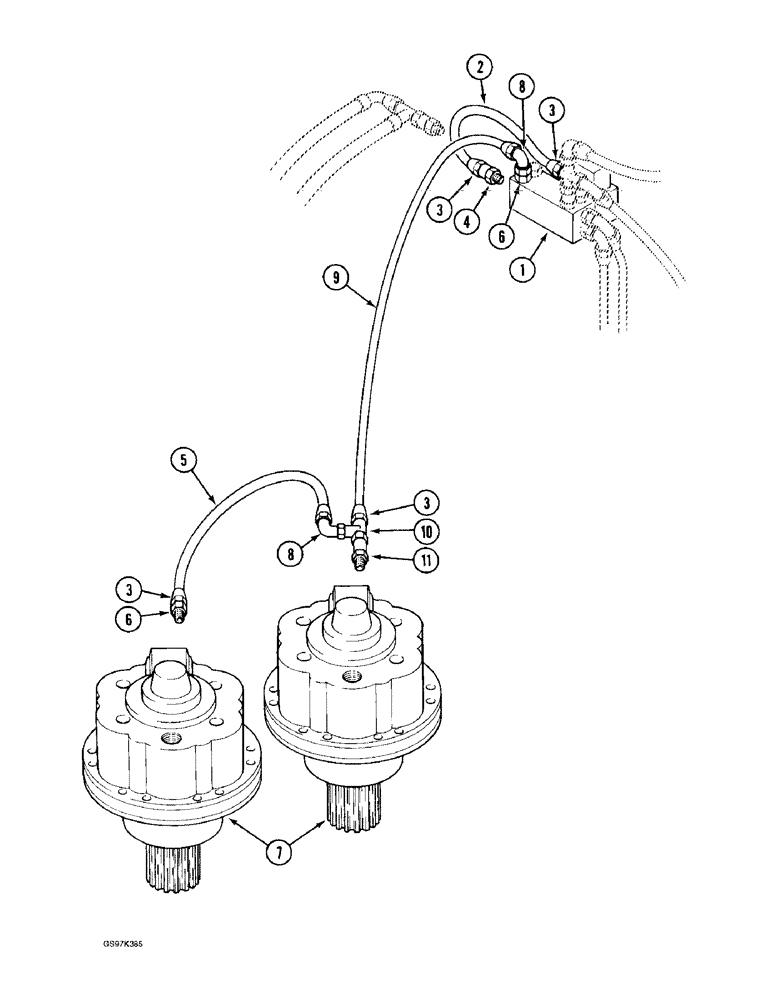 Схема запчастей Case 170C - (8-070) - HYDRAULIC CONTROL CIRCUIT FOR SWING BRAKE (08) - HYDRAULICS