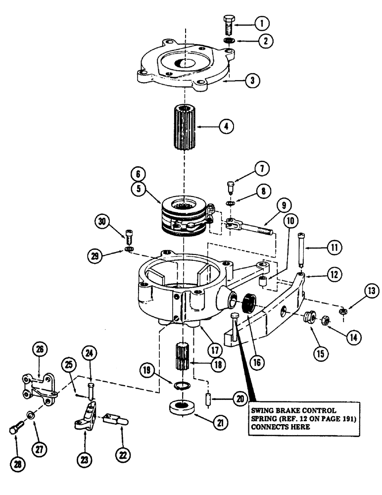 Схема запчастей Case 880B - (188) - SWING BRAKE, * (USED ONLY ON ORIGINAL EQUIPMENT SWING REDUCER) (07) - HYDRAULIC SYSTEM