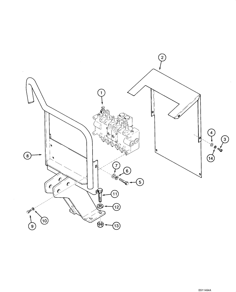 Схема запчастей Case 1840 - (09-65) - BACKHOE - CONTROL TOWER (D125) (09) - CHASSIS/ATTACHMENTS