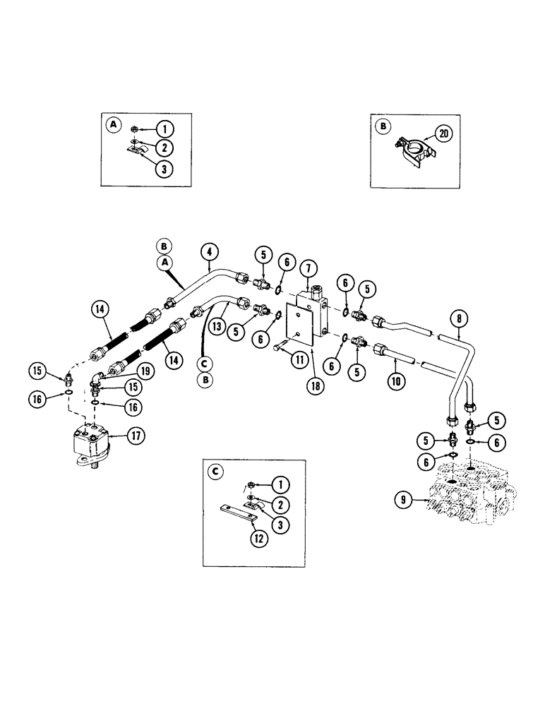 Схема запчастей Case 880 - (176) - SWING MOTOR HYDRAULICS (07) - HYDRAULIC SYSTEM