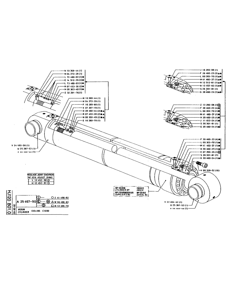 Схема запчастей Case 220 - (157) - CYLINDER (07) - HYDRAULIC SYSTEM