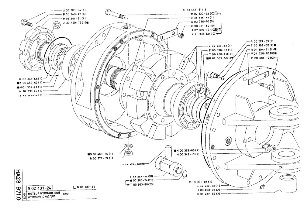 Схема запчастей Case 75C - (HA28 B71.0) - HYDRAULIC MOTOR - 2800 (07) - HYDRAULIC SYSTEM