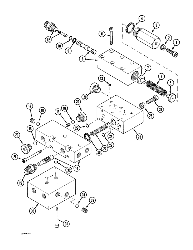 Схема запчастей Case 888 - (8D-16) - COUNTER ROTATION VALVE, P.I.N. 15401 AND AFTER (08) - HYDRAULICS