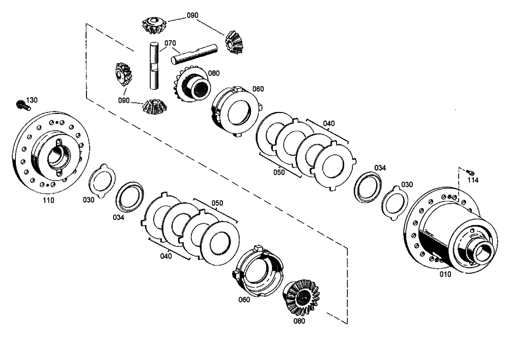 Схема запчастей Case 340 - (32A00000508[001]) - DIFFERENTIAL CARRIER LIMITED SLIP (27) - REAR AXLE SYSTEM