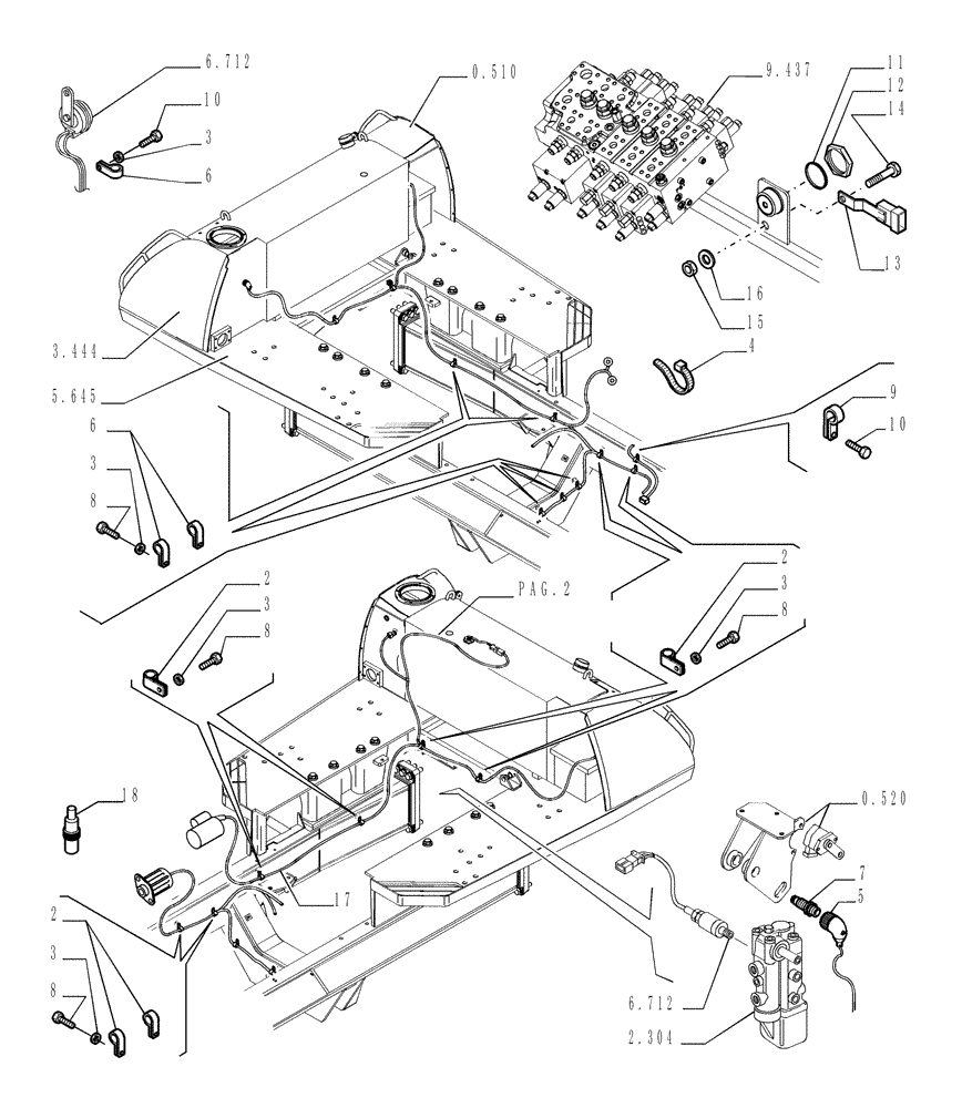 Схема запчастей Case 1850K - (6.711[01]) - ELECTRICAL SYSTEM - ELECTRIC WIRING Electrical System / Decals