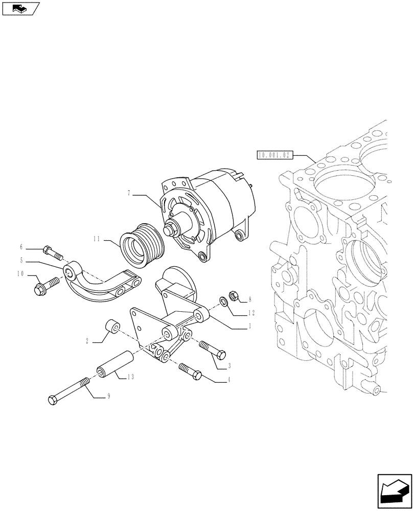 Схема запчастей Case F3AE0684S E914 - (55.301.02) - ALTERNATOR (55) - ELECTRICAL SYSTEMS