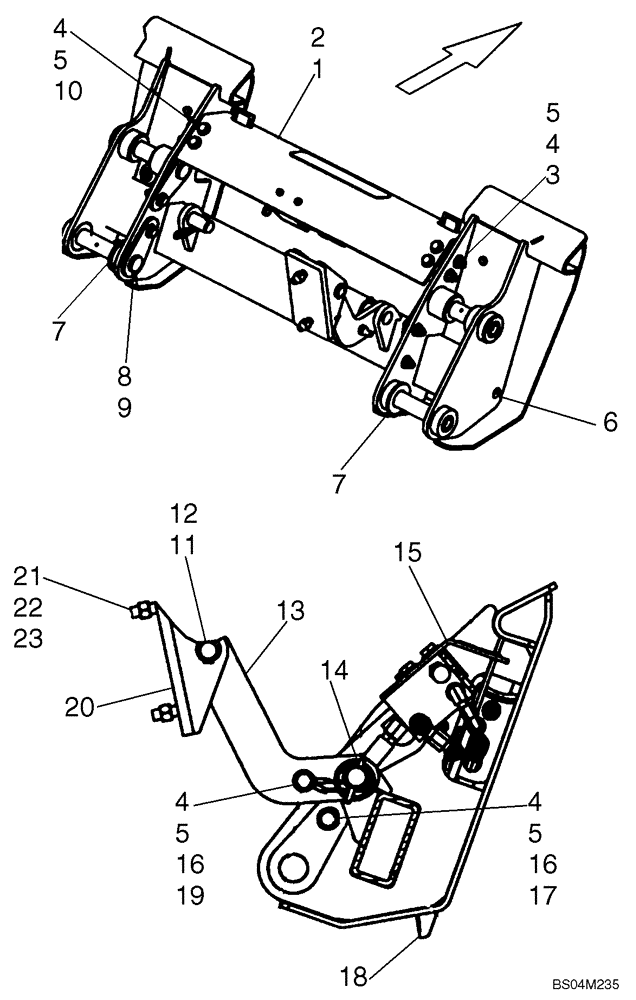 Схема запчастей Case 440 - (09-04A) - COUPLER, HYDRAULIC (ITALIAN) (09) - CHASSIS