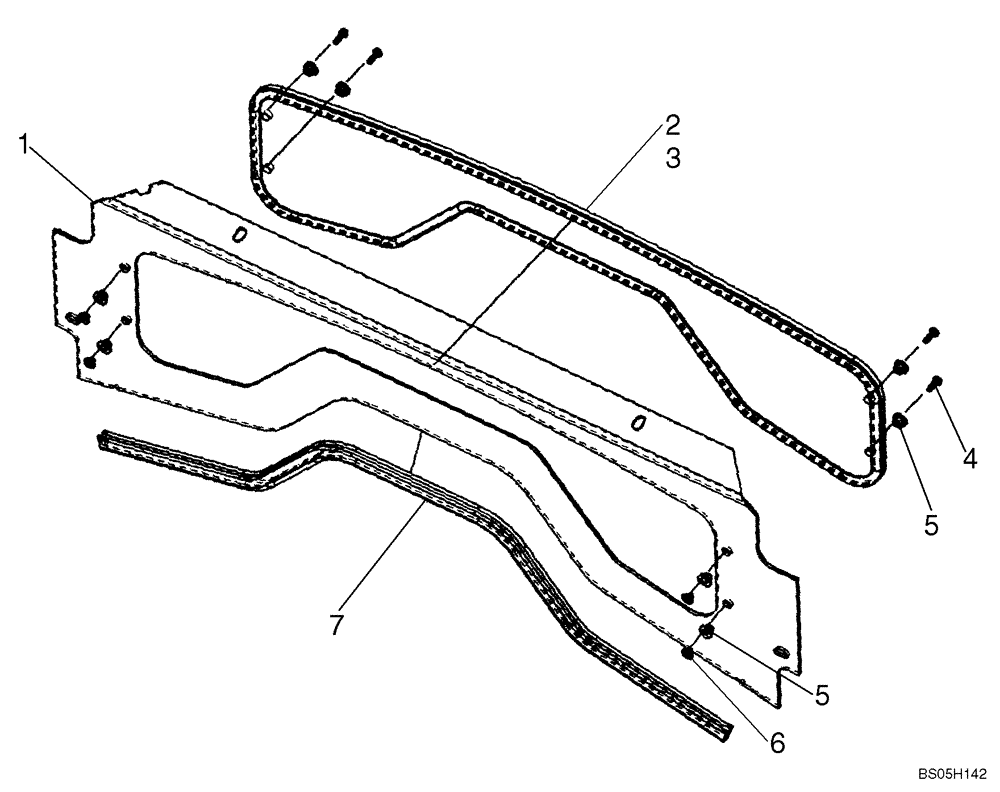 Схема запчастей Case 420 - (09-25C) - CAB DOOR - UPPER PANEL (09) - CHASSIS