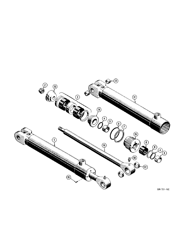 Схема запчастей Case 420C - (186[1]) - D27903 LOADER BUCKET HYDRAULIC CYLINDER (07) - HYDRAULIC SYSTEM