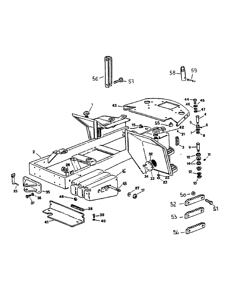 Схема запчастей Case 221B - (9-13A) - REAR FRAME, 121B (DAH1216293-) (09) - CHASSIS/ATTACHMENTS